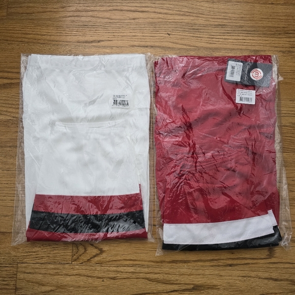 Bundle of 2 pairs New Jersey Devils MonkeySports Mesh Hockey Socks Sz Jr. - Picture 2 of 5